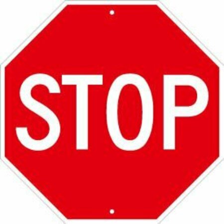 NATIONAL MARKER CO NMC Traffic Sign, Stop Sign 18in, 18in X 18in, White TM34K